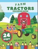 Farm Tractors Coloring Book And Animals