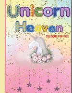 Unicorn Heaven coloring book for Kids