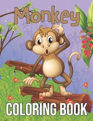 Monkey Coloring Book: Stress Relieving Monkeys Coloring Activity Book for Adults Relaxation - Funny Monkey Coloring Book for Grown-ups, Monkey Adult C