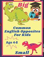 Common English Opposites for Kids: English Activity Book for Kids Ages 4-8, 3-7. Learn to Read, Write, and Identify Words, Objects. Gift for Teacher's