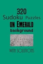 320 Sudoku Puzzles on Emerald background with solutions