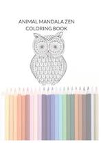 Animal Mandala Zen Adult Coloring Book