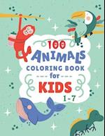 100 Animals Coloring Book For Kids 1-7