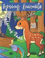 Spring Animals Coloring Book: Coloring Book with Cute Animals, Easy Spring Scenes, and Fun for Relaxation (Springtime Coloring Books for Kids) 