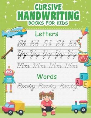 Cursive handwriting activity book for kids.