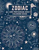 Zodiac and pentagram adult Coloring book