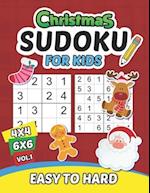 Christmas Sudoku for Kids Vol.1: My first Sudoku Easy to Hard Level For Smart Kids 