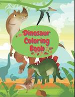 Dinosaur Coloring Book: Many cute dinosaur coloring pages for kids, boys or girls. 