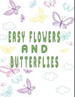 easy flowers and butterflies