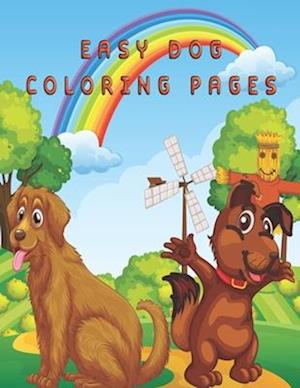 Easy dog Coloring Pages: Cute Dogs Coloring Book for Kids