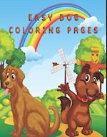 Easy dog Coloring Pages: Cute Dogs Coloring Book for Kids 