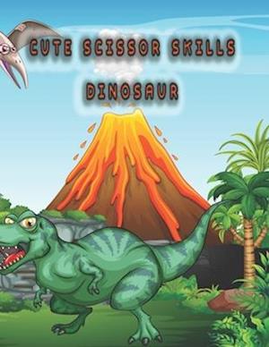 Cute scissor skills dinosaur : dinosaur scissor skills coloring book
