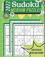 2022 Medium Sudoku Large Print Book: Brain Train Puzzles for Adults 