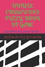 UNIQUE CROSSWORD PUZZLE BOOK OF GAME: CROSSWORD GAME BOOK 