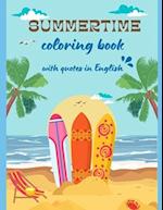 SUMMERTIME COLORING BOOK with quotes in English 