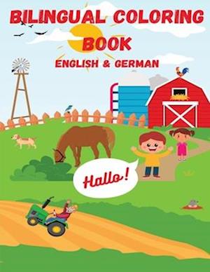 Bilingual Farm Animal Coloring Book: Learning the Alphabet in English and German