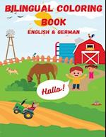 Bilingual Farm Animal Coloring Book: Learning the Alphabet in English and German 