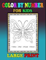 Large Print Color By Number For Kids 