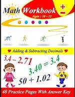 Adding & Subtracting Decimals: 48 practice pages with answer key 