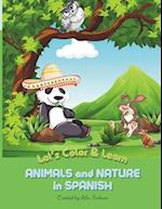 Animals and Nature in Spanish Coloring Book 