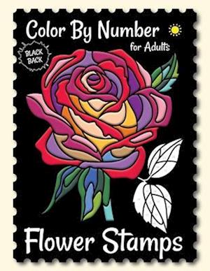 Flower Stamps Color By Number for Adults (Black Backgrounds)
