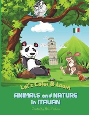 Animals and Nature in Italian Coloring Book