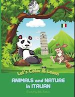 Animals and Nature in Italian Coloring Book