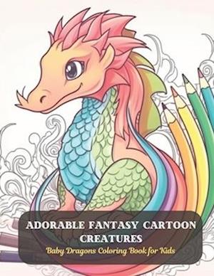 Adorable Fantasy Cartoon Creatures: Baby Dragons Coloring Book for Kids