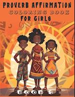 Proverb Affirmation Coloring Book for Girls: Book 2 