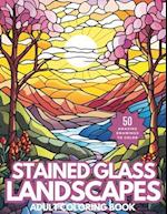 Stained Glass Landscapes Coloring Book