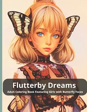 Flutterby Dreams Adult Coloring Book Featuring Girls with Butterfly Faces