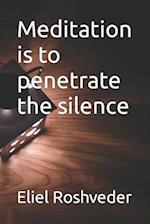 Meditation is to penetrate the silence 