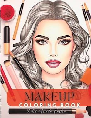 Model face makeup coloring book