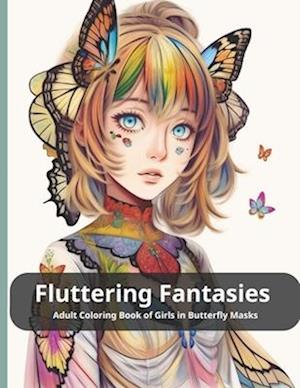 Fluttering Fantasies Adult Coloring Book of Girls in Butterfly Masks