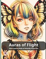 Auras of Flight Adult Coloring Book of Butterfly-Faced Girls