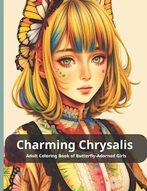 Charming Chrysalis Adult Coloring Book of Butterfly-Adorned Girls