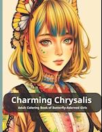 Charming Chrysalis Adult Coloring Book of Butterfly-Adorned Girls