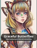 Graceful Butterflies Adult Coloring Book of Girls with Ethereal Faces