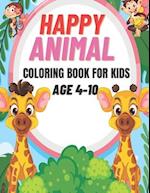 Happy Animal Coloring Book For Kids: A Fun-Filled Animal Coloring Experience for Children" 
