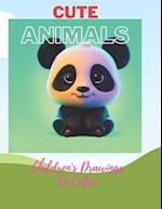 Cute animals: Children's drawings to color 