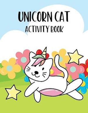 Unicorn Cat Activity Book: Coloring, puzzling, searching and spotting differences with unicorn cats