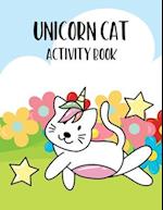 Unicorn Cat Activity Book: Coloring, puzzling, searching and spotting differences with unicorn cats 