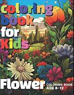 color book for kids - Flower: Awesome 50 flower color book kids 8-12 