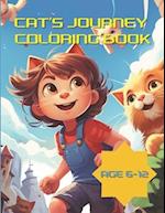 Cat's Journey Coloring Book for Ages 6-12: Colorful Adventures 