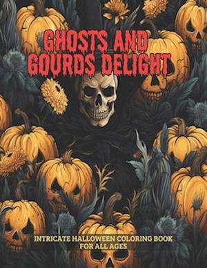 Ghosts and Gourds Delight: Intricate Halloween Coloring Book for All Ages, 50 pages, 8x11 inches