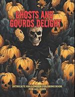 Ghosts and Gourds Delight: Intricate Halloween Coloring Book for All Ages, 50 pages, 8x11 inches 