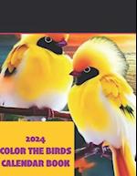 2024 Color The Birds Calendar Book 