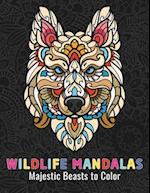 Wildlife Mandalas: Majestic Beasts to Color: 50 Stress-Relieving Big Animals Designs in Mandala Art 