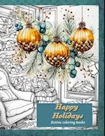 Festive coloring books Happy Holidays