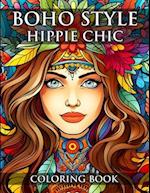 Boho Style Hippie Chic Coloring Book: Beautiful Bohemian Floral Fasion Models 